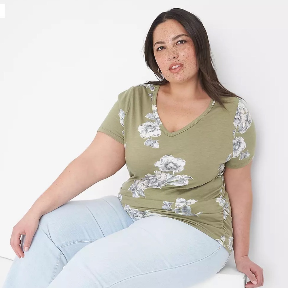 Lane Bryant Modern Jersey Side-Ruched Tee Size 18/20